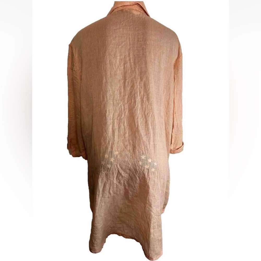 Dotti Women long Sleeve Button-Down Shirt L Peach - Picture 5 of 9